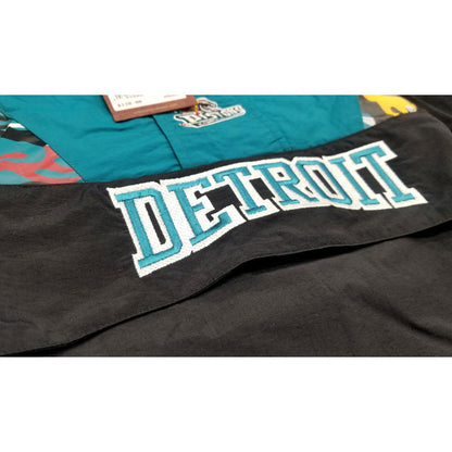 Mitchell & Ness Half Zip Anorak NBA Black Detroit Pistons Windbeaker Jacket