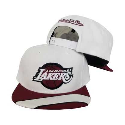 Mitchell & Ness Los Angeles Lakers White - Maroon Snapback