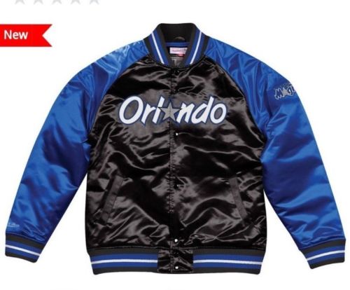 Mitchell & Ness Orlando Magic Black Satin Varsity Jacket