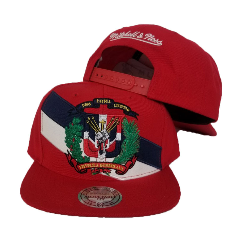 Mitchell & Ness Red Dominican Republic DR Country Flag Snapback