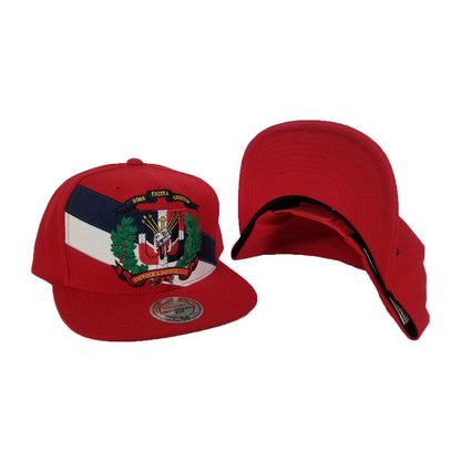 Mitchell & Ness Red Dominican Republic DR Country Flag Snapback