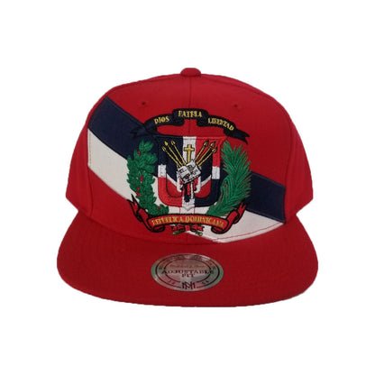 Mitchell & Ness Red Dominican Republic DR Country Flag Snapback