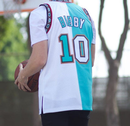 Mitchell & Ness Split Home & Away White Swingman Jersey Vancouver Grizzlies Mike Bibby