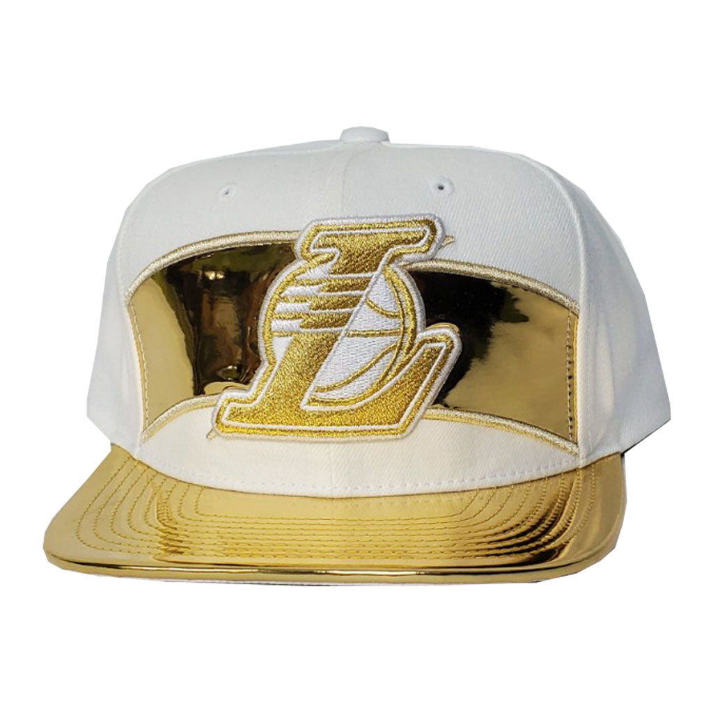 Mitchell & Ness White - Gold Los Angeles Lakers Snapback Hat