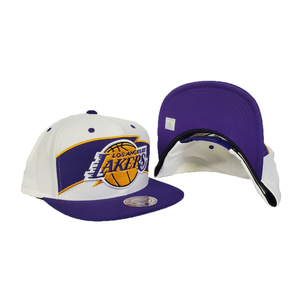 Mitchell & Ness White - Gold Los Angeles Lakers Snapback Hat