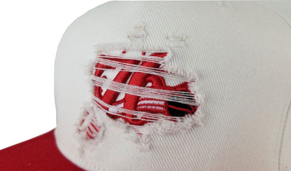 Mitchell & Ness White / Red Destructed Philadelphia 76ers snapback