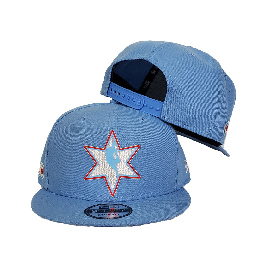 NBA Logo Man Chicago Bulls New Era Light Blue All-Star Game Flag Hook 9FIFTY Snapback Hat