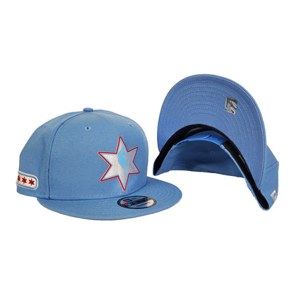 NBA Logo Man Chicago Bulls New Era Light Blue All-Star Game Flag Hook 9FIFTY Snapback Hat