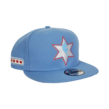 NBA Logo Man Chicago Bulls New Era Light Blue All-Star Game Flag Hook 9FIFTY Snapback Hat