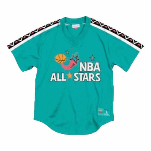 NBA Teal All Star Mitchell & Ness 1996 Mesh V-Neck Jersey