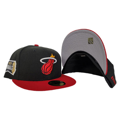 NEW ERA BLACK / RED 2TONE MIAMI HEAT NBA FINALS SIDE PATCH 59FIFTY FITTED