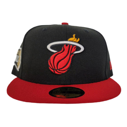 NEW ERA BLACK / RED 2TONE MIAMI HEAT NBA FINALS SIDE PATCH 59FIFTY FITTED