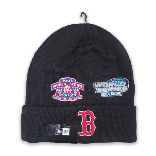 NEW ERA BLACK BOSTON RED SOX 9X WORLD SERIES CHAMPIONS SPORTS KNIT