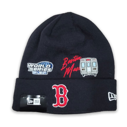 NEW ERA BLACK BOSTON RED SOX CITY TRANSIT SPORTS KNIT