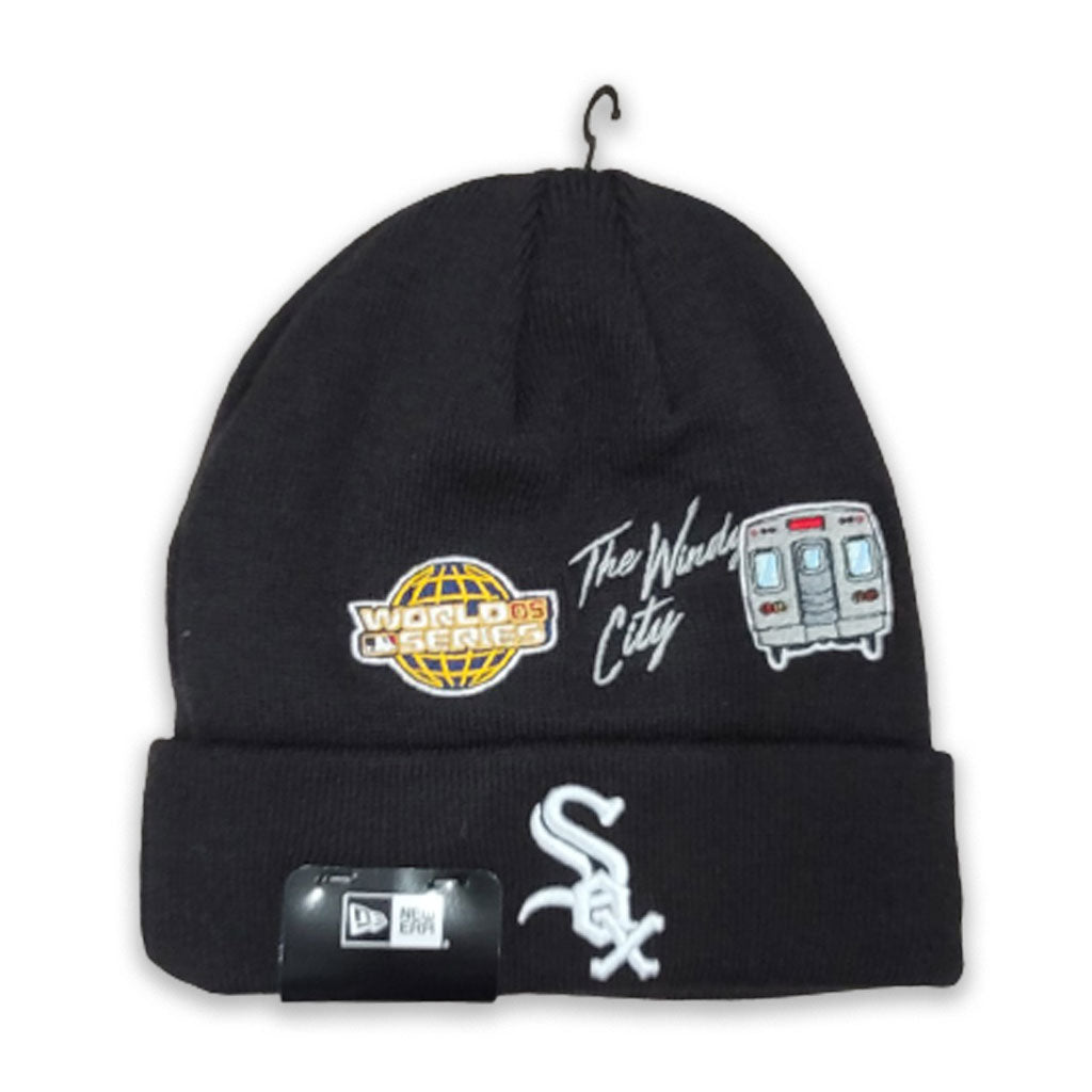NEW ERA BLACK CHICAGO WHITE SOX CITY TRANSIT SPORTS KNIT