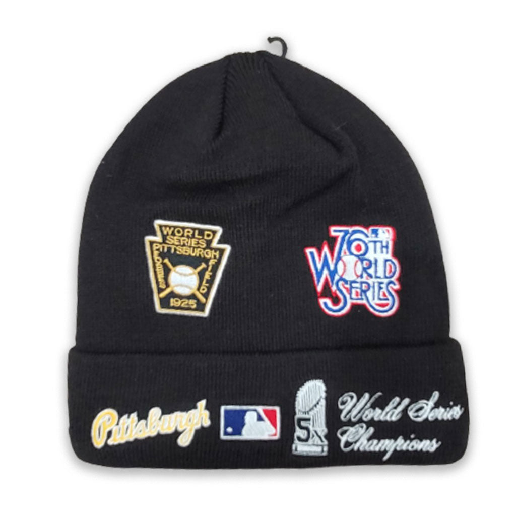 NEW ERA BLACK PITTSBURGH PIRATES 5X WORLD SERIES CHAMPIONS SPORTS KNIT