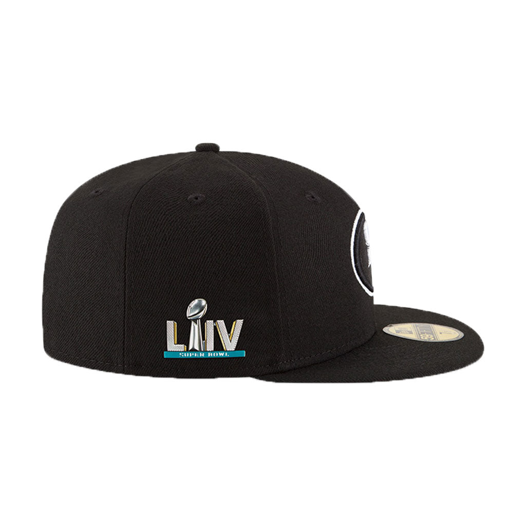 NEW ERA BLACK SAN FRANCISCO 49ERS SUPER BOWL LIV SIDE PATCH 59FIFTY FITTED HAT