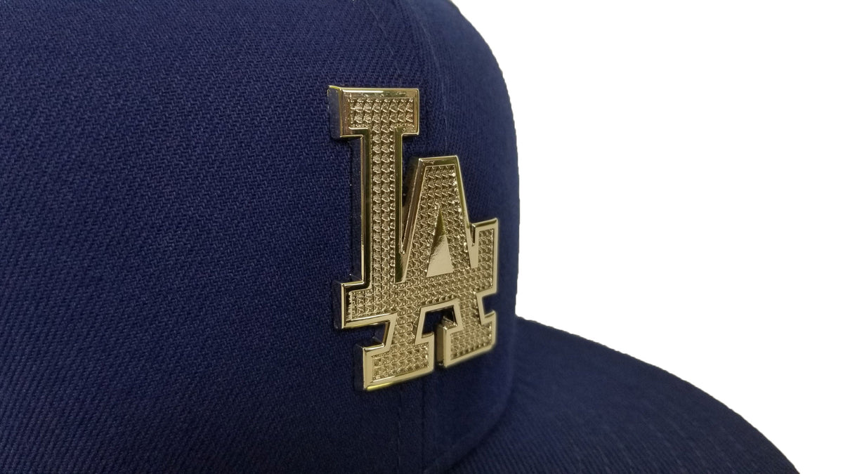 NEW ERA LOS ANGELES DODGERS SILVER METAL BADGE RHINESTONE 59FIFTY FITTED