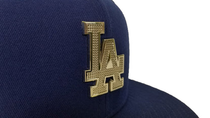 NEW ERA LOS ANGELES DODGERS SILVER METAL BADGE RHINESTONE 59FIFTY FITTED