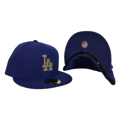NEW ERA LOS ANGELES DODGERS SILVER METAL BADGE RHINESTONE 59FIFTY FITTED