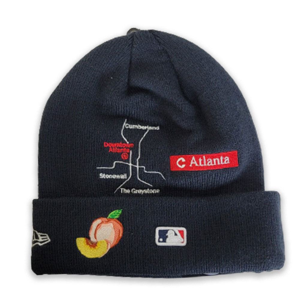 NEW ERA NAVY BLUE ATLANTA BRAVES CITY TRANSIT SPORTS KNIT