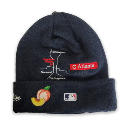 NEW ERA NAVY BLUE ATLANTA BRAVES CITY TRANSIT SPORTS KNIT