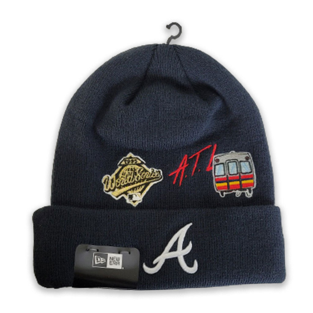 NEW ERA NAVY BLUE ATLANTA BRAVES CITY TRANSIT SPORTS KNIT