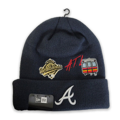 NEW ERA NAVY BLUE ATLANTA BRAVES CITY TRANSIT SPORTS KNIT