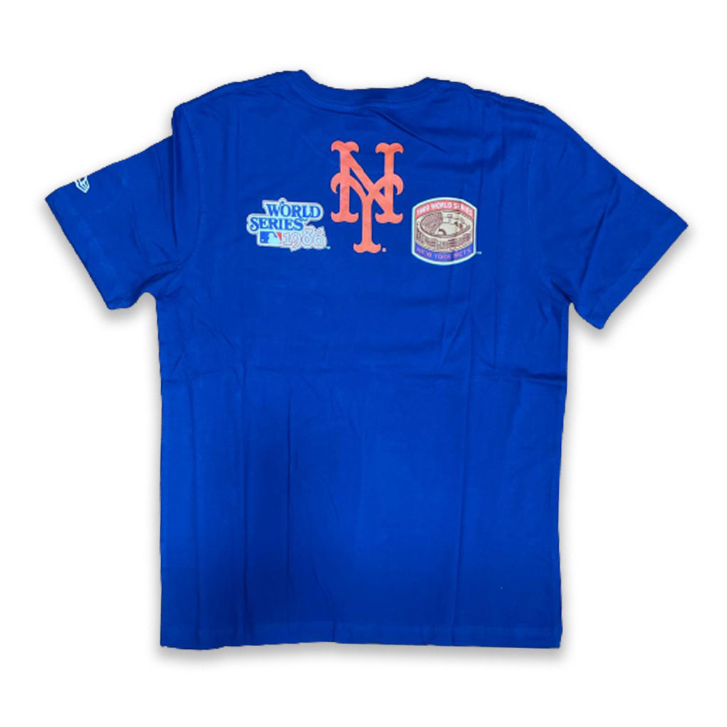 ROYAL BLUE NEW YORK METS 2X WORLD SERIES CHAMPIONS NEW ERA SHORT SLEEVE T-SHIRT