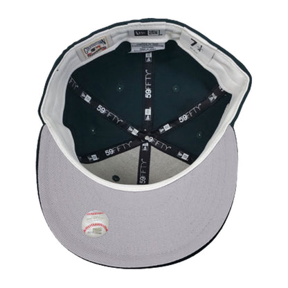 NEW YORK YANKEES DARK GREEN GRAY BOTTOM 100TH ANNIVERSARY BIG APPLE NEW ERA 59FIFTY FITTED