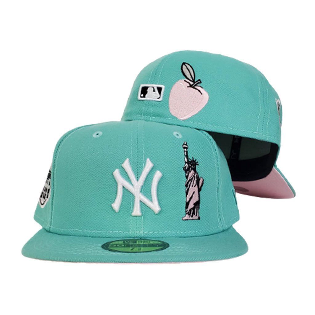 NEW YORK YANKEES MINT GREEN PINK BOTTOM STATUE OF LIBERTY NEW ERA 59FIFTY FITTED HAT