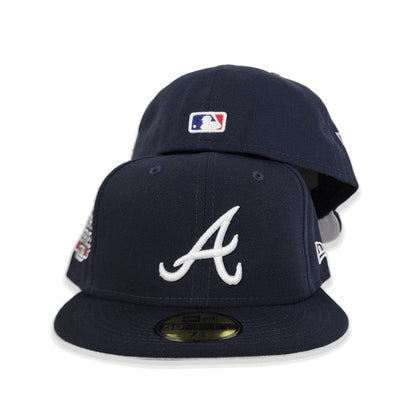 Navy Blue Atlanta Braves Gray Bottom 2021 World Series Side Patch New Era 59Fifty Fitted