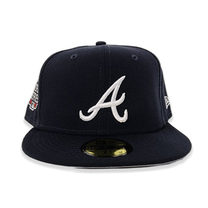 Navy Blue Atlanta Braves Gray Bottom 2021 World Series Side Patch New Era 59Fifty Fitted
