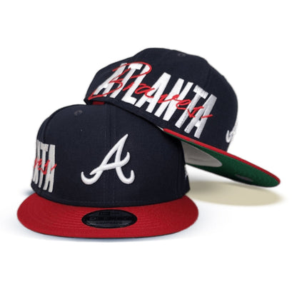 Navy Blue Atlanta Braves Green Bottom New Era 9Fifty Snapback