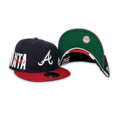 Navy Blue Atlanta Braves Green Bottom New Era 9Fifty Snapback