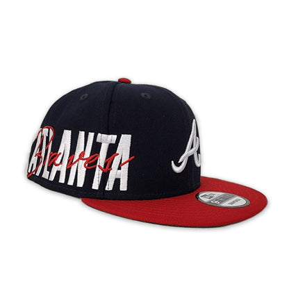 Navy Blue Atlanta Braves Green Bottom New Era 9Fifty Snapback