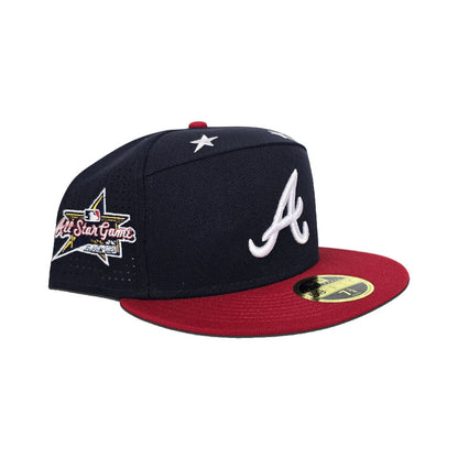 Navy Blue Atlanta Braves Red Visor Gray Bottom 2025 All Star Game Side Patch Split Panel New Era On-field 59Fifty Fitted