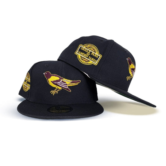 Navy Blue Baltimore Orioles Green Bottom 20th Anniversary Side Patch New Era 59Fifty Fitted
