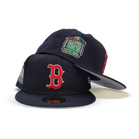 Navy Blue Boston Red Sox Gray Bottom 1999 All Star Game Side Patch New Era 59Fifty Fitted