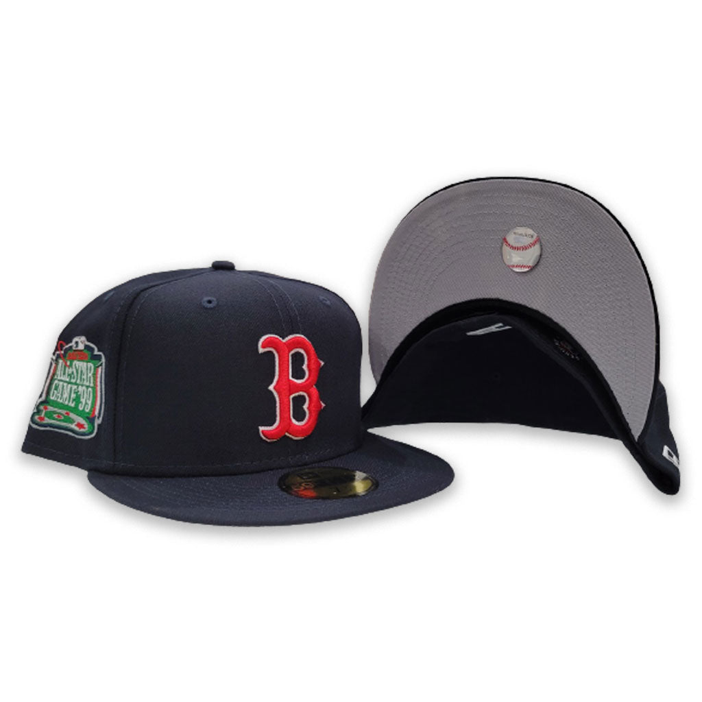 Navy Blue Boston Red Sox Gray Bottom 1999 All Star Game Side Patch New Era 59Fifty Fitted