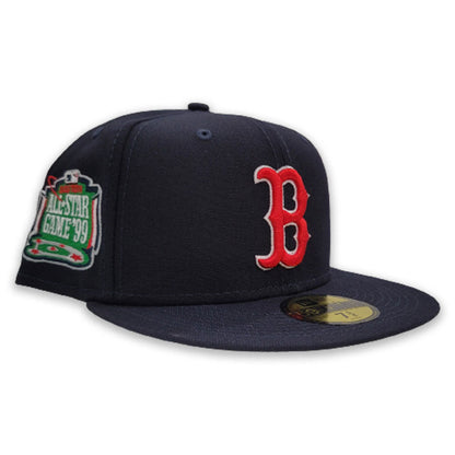 Navy Blue Boston Red Sox Gray Bottom 1999 All Star Game Side Patch New Era 59Fifty Fitted