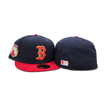 Navy Blue Boston Red Sox Red Visor Gray Bottom Gameday Gold Pop Stars Side Patch New Era 59Fifty Fitted