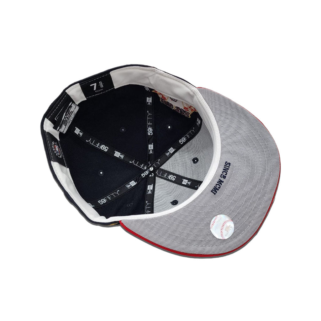 Navy Blue Boston Red Sox Red Visor Gray Bottom Gameday Gold Pop Stars Side Patch New Era 59Fifty Fitted