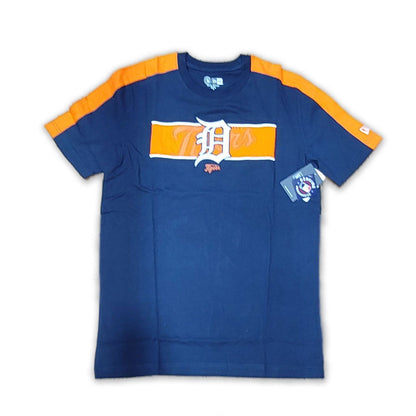 Navy Blue Detroit Tigers New Era Short Sleeve Team Taping T-shirt