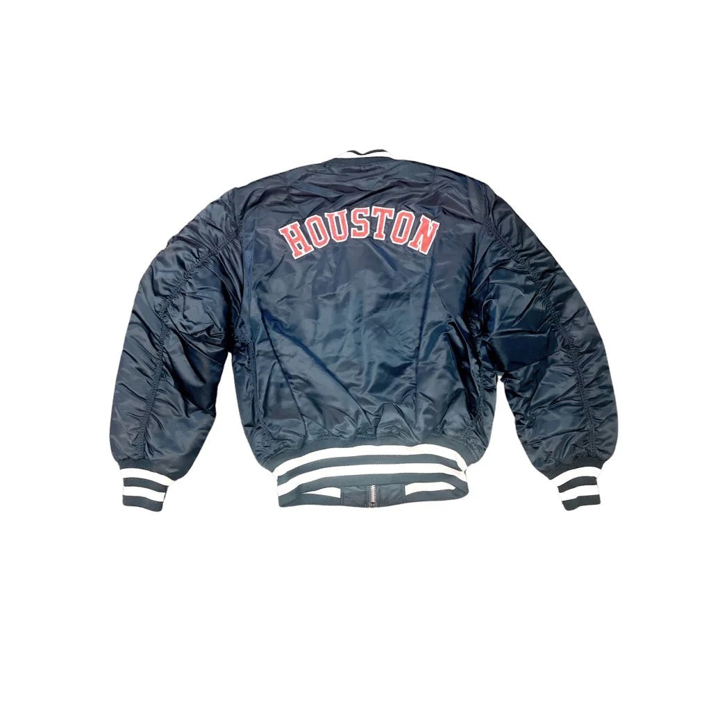 Navy Blue Houston Astros Alpha Industries X New Era Reversible MA-1 Bomber Jacket