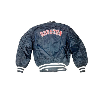 Navy Blue Houston Astros Alpha Industries X New Era Reversible MA-1 Bomber Jacket