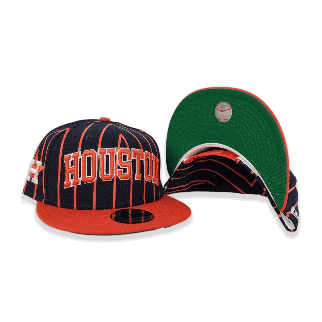 Navy Blue Houston Astros Pinstripe Green Bottom New Era 9Fifty Snapback