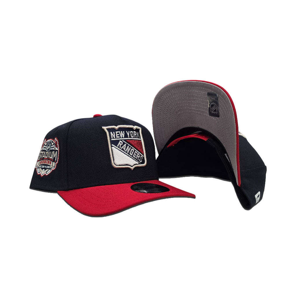 Navy Blue New York Rangers Red Visor Gray Bottom 2014 Stadium Series Side Patch New Era Curved Brim A-Frame 9Fifty Snapback