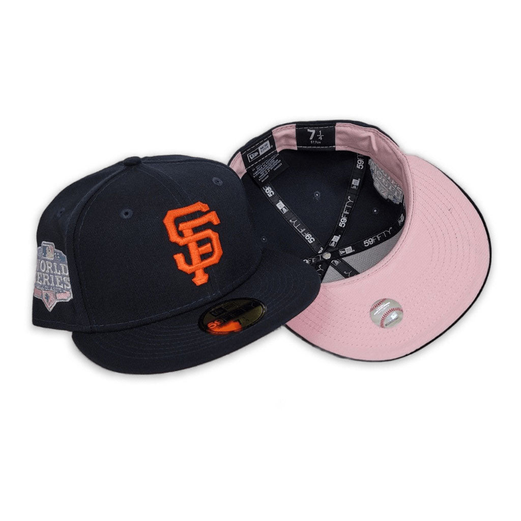 Navy Blue San Francisco Giants Pink Bottom 2012 World Series New Era 59Fifty Pop Sweat Fitted