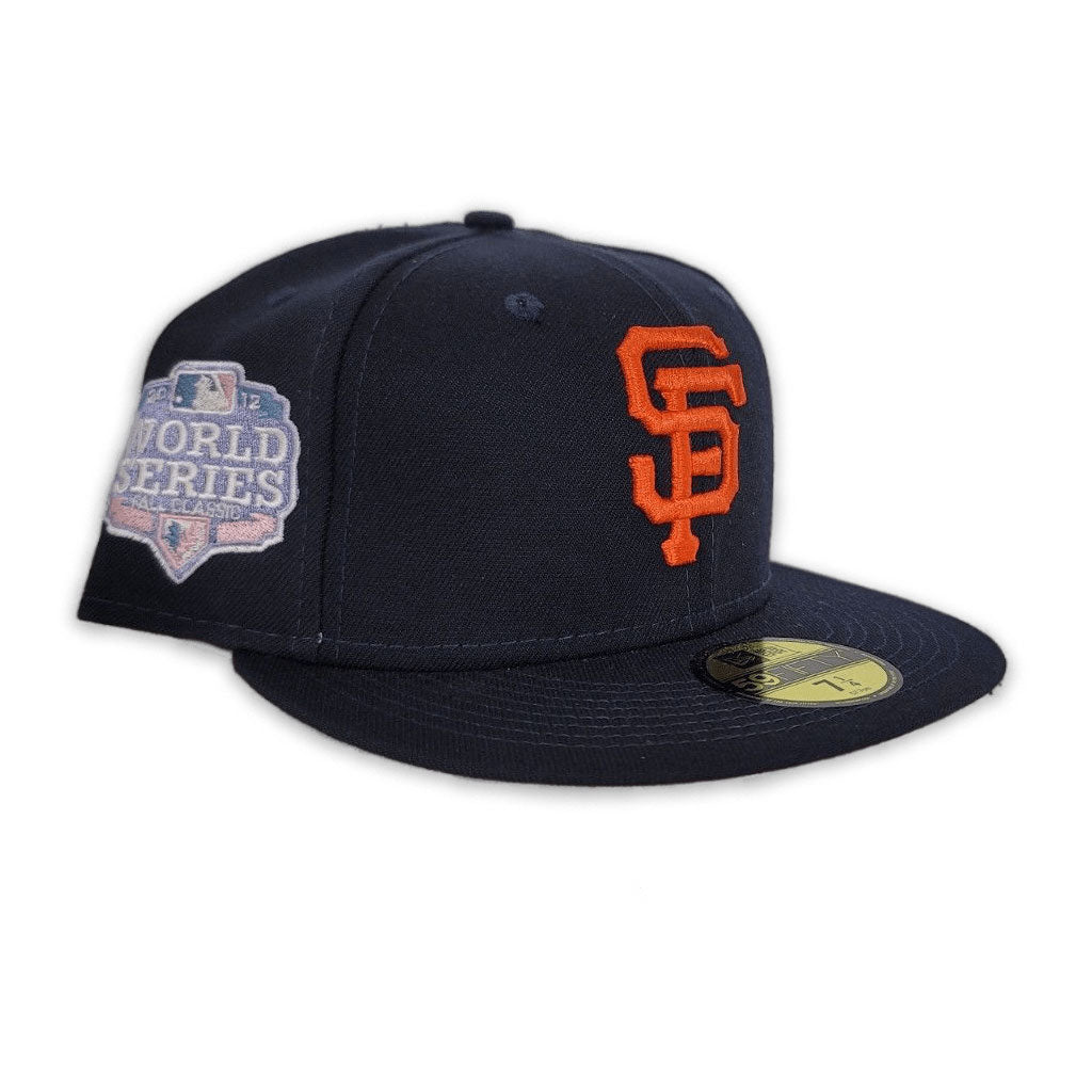Navy Blue San Francisco Giants Pink Bottom 2012 World Series New Era 59Fifty Pop Sweat Fitted